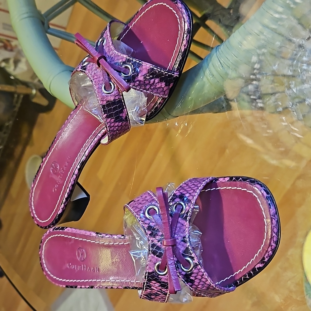 Cole Haan Purple and Black Open Toe Sandals
